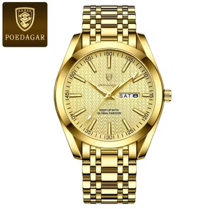 2024 Hot POEDAGAR 962 Top Luxe Homme Montre-Bracelet Étanche Date Semaine Hommes Montres En Acier Inoxydable Quartz Hommes Montre Homme reloj - Product Image 4