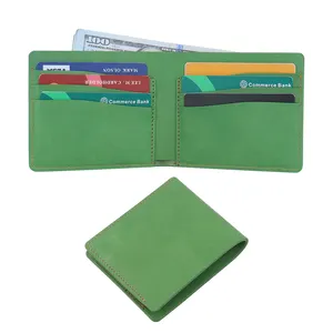 Cartera de cuero delgado diseño plegable RFID protegido sostiene 5-12 tarjetas monedero plana nota sección bolsillo oculto