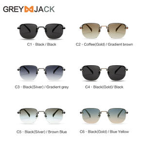 แว่นกันแดดเกรย์ แจ็ค เมทัล 3060 ป้องกันรังสียูวี 400 สำหรับผู้หญิง ดีไซน์ไร้กรอบ สไตล์กลางแจ้ง - Product Image 2