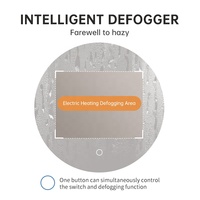 Miroir de maquillage magique argenté de style moderne, design ovale, lumière LED intelligente, écran tactile, pour la décoration de la maison, de l'hôtel et de la salle de bain.