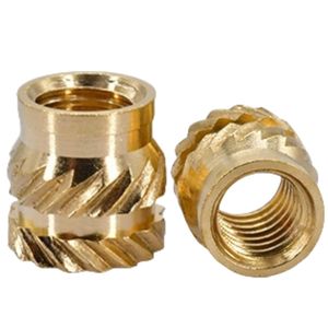 M2 M2.5 M3 M4 M5 M6真ちゅう製ホットメルトインサートサムナットスレッド3Dプリンター用熱成形ダブルツイル射出ナット、長さ4.5mm - Product Image 2