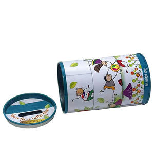 Cajas de dinero cilíndricas impresas personalizadas de fábrica, hucha de Metal, monedas, botes de estaño - Product Image 5