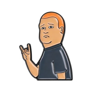 Broche de solapa de aleación de zinc con diseño de ángel y cruz, estilo divertido de programa de televisión de dibujos animados, con cita divertida y gesto de te amo, venta al por mayor - Product Image 6