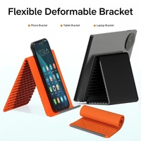 Support de rangement pliable en silicone flexible pour téléphone, tablette, ordinateur portable, accessoires de bureau, maison, bureau, support de bureau portable pliable