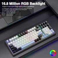 Clavier mécanique sans fil AULA F99 Tri-mode BT5.0 2.4GHz USB-C avec interrupteurs linéaires remplaçables à chaud, clavier de jeu RGB pour PC PS Xbox