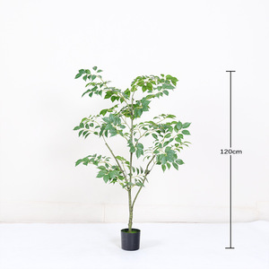 Ornement de <span class=keywords><strong>jardin</strong></span> en plastique Radermachera Sinica, plante artificielle en pot en plastique pour décoration extérieure, plantes artificielles - Product Image 4