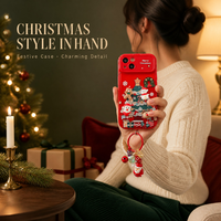 Coque de téléphone portable en silicone antichoc 3D effet miroir, motif dessin animé animal mignon sur le thème de Noël, peinte, compatible iPhone 15/14/13/12/11