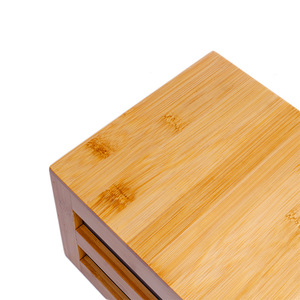 Boîte organisatrice multifonctionnelle pour cosmétiques, bijoux, chaussettes, sous-vêtements et articles divers ; design empilable en bambou. - Product Image 4