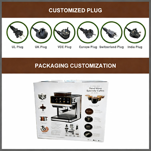 Machine à café intelligente professionnelle programmable 20 bars avec système de broyage intégré, expresso, mousseur à lait, en acier inoxydable pour la maison - Product Image 6
