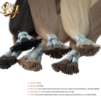 Extensions de cheveux humains naturels européens lisses à micro-anneaux pré-collés OEM, 100 % vierges Remy, double épaisseur, pointes épaisses, fusion