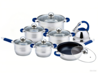 Ensemble de 13 ustensiles de cuisine en acier inoxydable, casseroles et poêles à induction avec couvercle en verre, bouilloire, poêle antiadhésive pour la cuisine à domicile
