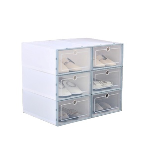 K&B Transparent Plastic Sneaker big shoe organizer storage box Foldable Shoes Case