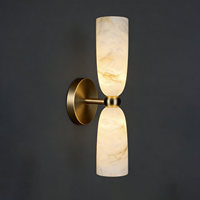 Applique murale en albâtre, laiton et marbre, luminaire de coiffeuse, applique murale en pierre, lampe murale en marbre pour salon, salle de bain, chambre à coucher
