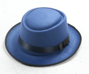 Wholesale Hot Sale Unisex Classic Wide Brim Fedora <b>Hat</b> With Band Round <b>Flat</b> Top Felt Fedora <b>Hats</b> for Men - Product Image 5