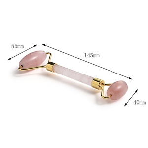 Rouleau de massage facial en jade et Gua Sha, best-seller, en pierres précieuses naturelles - Product Image 4