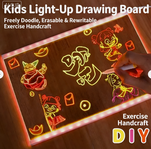 Papan Tulis Akrilik OEM untuk Meja Kerja, Papan Tulis Putih Transparan dengan Lampu LED, Papan Gambar yang Dapat Dihapus - Product Image 3