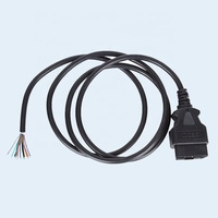 1500mm 16 pines 16Core J1962 OBD OBD2 OBDII macho a herramienta de diagnóstico de extremo de apertura