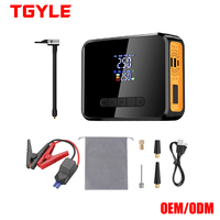 Compresseur d'air portable 12V en plastique pour batterie de voiture, gonfleur de pneus, lumière d'urgence, alimentation de secours