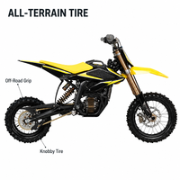 Motocicleta Todoterreno Eléctrica HyperBee Style de 8000W con Alto Torque, 58V 22Ah, Suspensión Hidráulica Delantera y Trasera, Neumáticos con Nudos