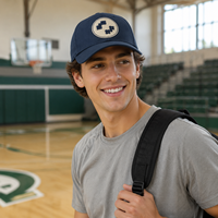 Casquette de baseball vintage brodée avec écusson circulaire à motif géométrique, respirante, imperméable et durable, avec visière – Nouveauté promotionnelle