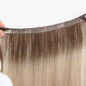Offre Spéciale Bestseller : Extensions de Cheveux Vierges Russes Lisses Ombrés Blond Cendré de 10 à 26 Pouces, Trame Invisible Pré-Attachée - Product Image 3