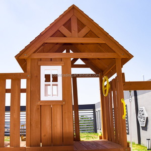 Columpio de jardín con tobogán, casita de juegos y escalera de escalada – Parque infantil seguro para exteriores para niños, con accesorios de plástico combinados - Product Image 6