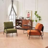Canapé carré européen à une place avec structure métallique, rembourrage en éponge, revêtement en similicuir, design ergonomique, personnalisable pour hôtel et villa