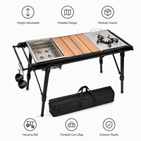 Table de camping pliable en aluminium réglable en hauteur, table IGT pour activités de plein air
