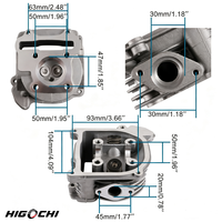 Kit cylindre GOOFIT 47 mm à gros alésage, culasse compatible avec GY6 80cc 139QMB ATV Go Kart