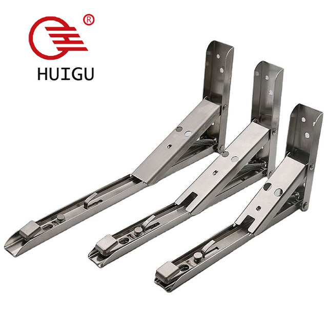 Heavy-Duty Stainless Steel Foldable L-Shaped Wall Support Bracket - Easy Installation