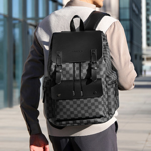 Lanchi 9003 Men's Plaid <b>Backpack</b> <b>Large</b> Capacity 36-55L Computer Interlayer Business Travel Laptop <b>Backpack</b> - Product Image 2