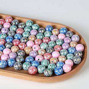 16mm Acrylic Paisley Walnut Flower Straight-Hole Mixed <b>Color</b> Fashionable DIY Handmade <b>Beading</b> Pen Mobile Phone Chain Accessory - Product Image 4