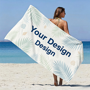 Serviette de plage en coton imprimée avec motif personnalisé, faible MOQ - Product Image 1