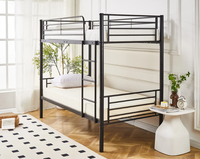 Cama litera industrial de metal negro para fábrica