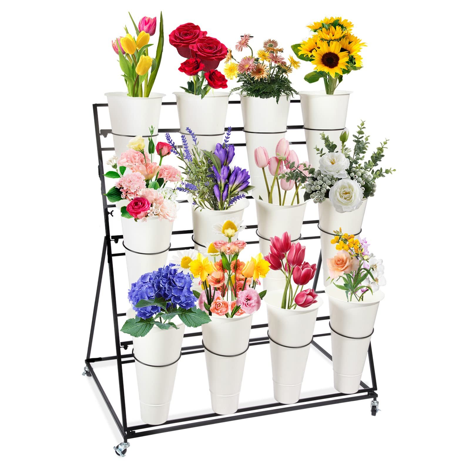 Apache Factory Customized Color Size Florist Shelf Flower Bucket Multi-layer Display Rack Flower Display Stand for Flower Shop