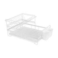 Étagère de rangement de cuisine pliable moderne et minimaliste en fer et plastique, double couche, multifonction, pour organiser les assiettes et les bols, portable