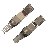 Conector Modular RJ45 CAT7 8P8C de Alta Calidad, Sin Herramientas, Blindado FTP/STP, de Aleación de Zinc