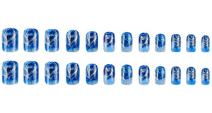 Uñas postizas de gel UV hechas a mano Nai Zi, diseño de cielo estrellado de alta gama, formas de almendra y ovaladas, venta al por mayor, terminadas y reutilizables - Product Image 3