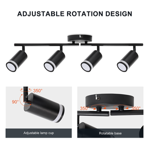 Luxury 4 Way Modern Ceiling Light Straight <strong>Bar</strong> GU10 Adjustable Ceiling <strong>Spotlight</strong> LED Lamp - Product Image 5