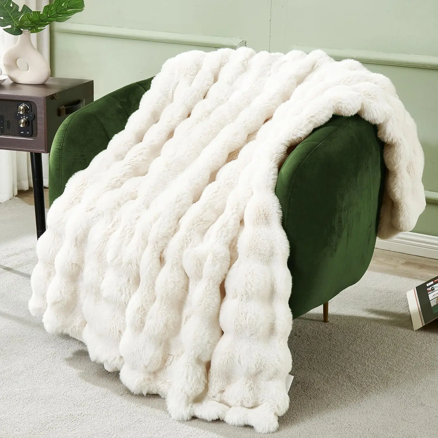 Mềm sang trọng sợi nhỏ dày ấm áp Fluffy Fuzzy Faux lông thỏ lông ném chăn