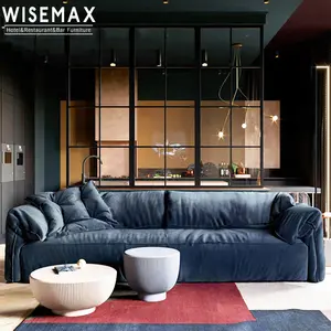 WISEMAX FURNITURE new modern fabric cozy feather sofa set modern sectional chesterfield leather sofa Living Room Furniture