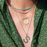 Parure de bijoux personnalisée plaqué or 18 carats avec pierres turquoise, collier tennis et boucles d'oreilles pendantes assorties pour femme, vente en gros, OEM, ODM, cadeau