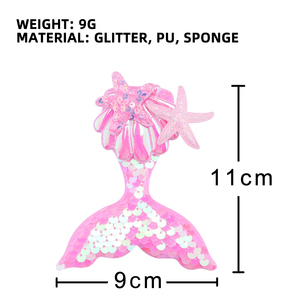 Pinza para el pelo con cola de sirena de dibujos animados con lentejuelas PL <span class=keywords><strong>2022</strong></span>, pinza lateral fresca para niñas pequeñas, pinza para flequillo, accesorios para el pelo para niñas y bebés - Product Image 4
