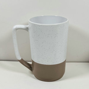 <span class=keywords><strong>Mug</strong></span> bicolore noir moucheté, grande tasse à café en céramique avec poignée, pour la maison, le bureau, les boissons chaudes - Product Image 5