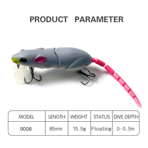 Newmajor 15.5g 15.5cm nổi 2-phần Minnow thu hút 5 màu Chuột thu hút với multi-jointed cứng nhựa mồi cho biển câu cá - Product Image 4