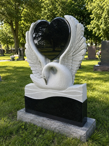 Stèles funéraires floraux personnalisés, artisanaux, traditionnels américains, monuments commémoratifs pour cimetière - Product Image 2