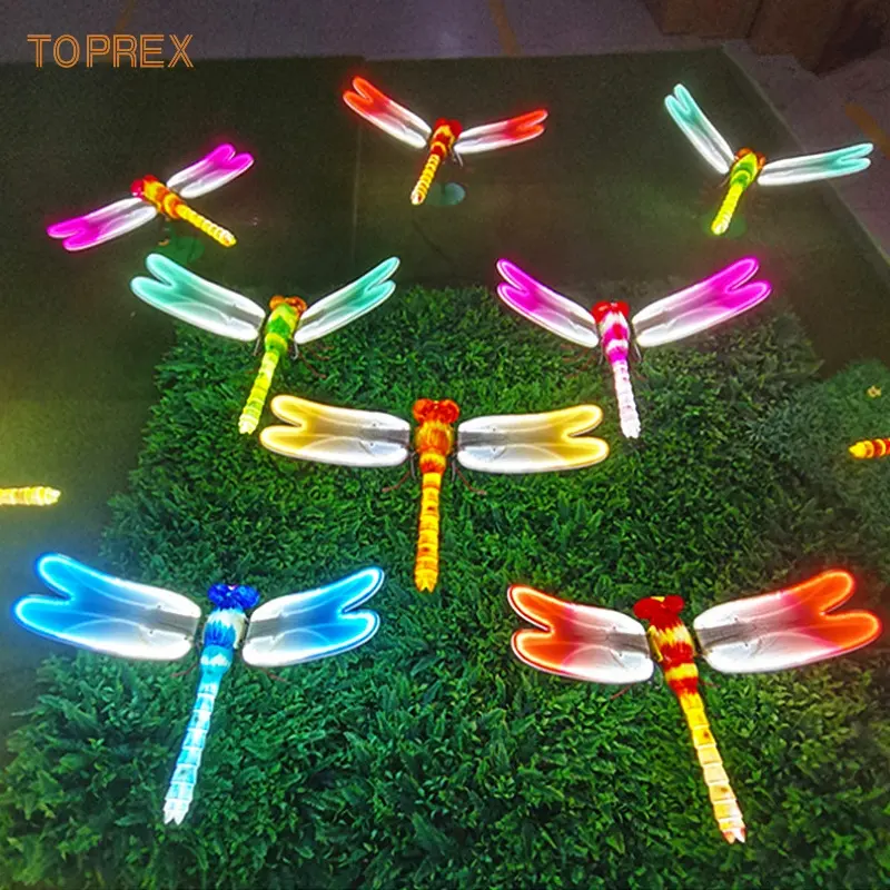 Impermeável PVC ABS 3D Dynamic Dragonfly LED Light Brand New Garden Decoração para Eventos ao ar livre para Decoração do quintal