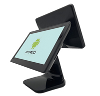 Sistema POS Todo en Uno de 15.6 Pulgadas con Pantalla Dual, Caja Registradora con Windows Estable, Wi-Fi 6 para Comercio Minorista