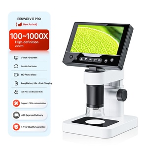 <span class=keywords><strong>Microscope</strong></span> numérique portable <span class=keywords><strong>avec</strong></span> écran HD 5 pouces, source de lumière LED externe et logiciel de mesure V17pro - Product Image 2