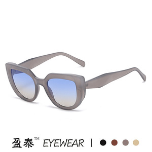 แว่นตา แว่นกันแดดทรงแคทอายสำหรับทุกเพศ เลนส์เรซิ่น UV400 กรอบสีน้ำตาล - Product Image 5